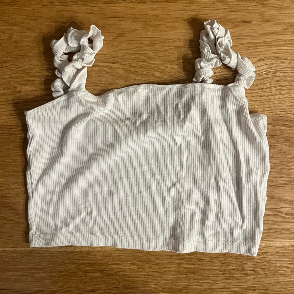 Cropped white tank top